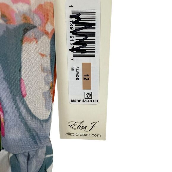 NWT Eliza J Floral High Neck Sleeveless Dress With Belt Size 12 MSRP $148 - Picture 8 of 10